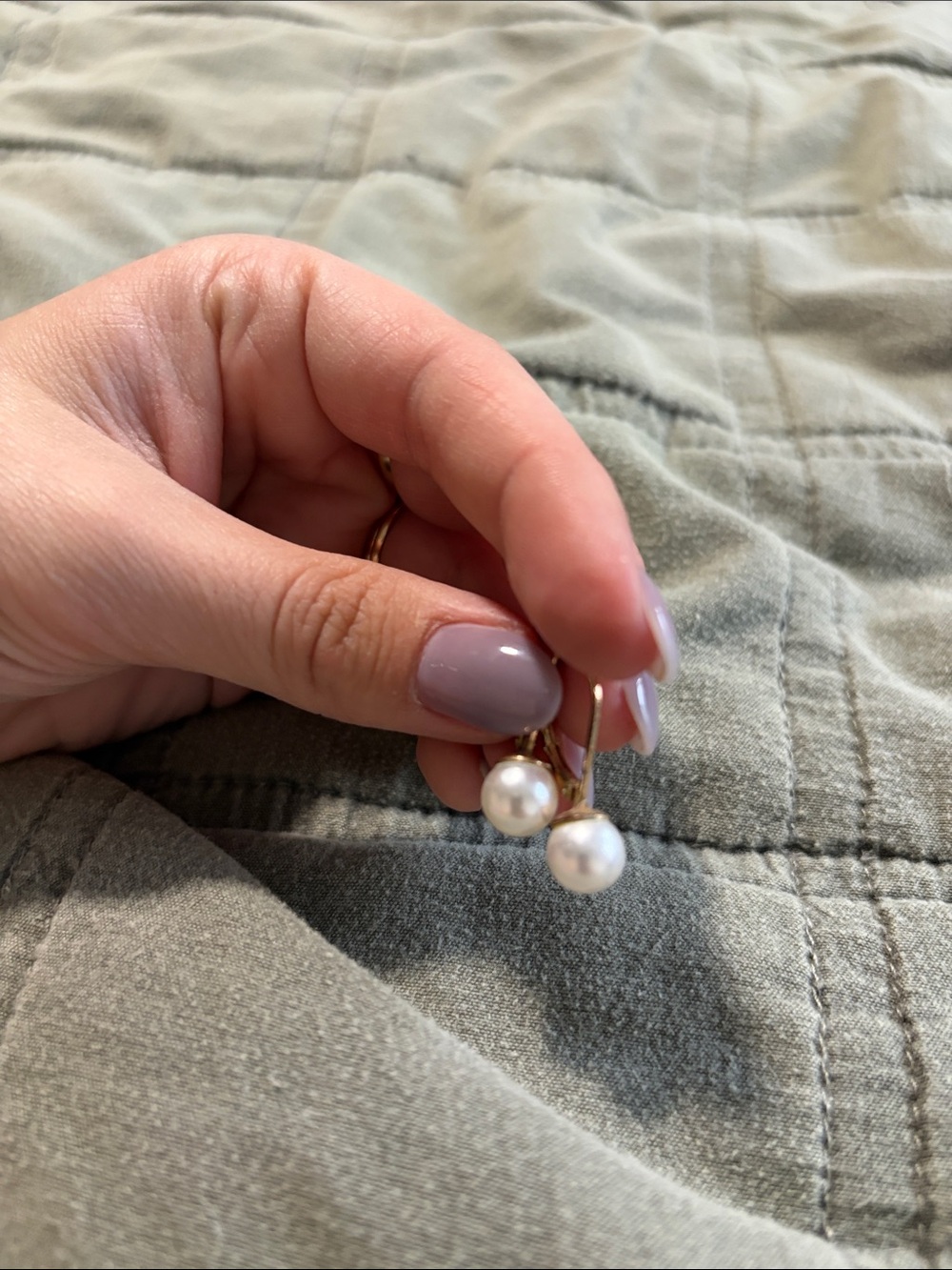 Gold Pearl Drop Earrings - Classic White Pearl Hoop Earrings